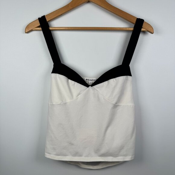Reformation Two-Tone Draped Bustier Style Tank Top XL - Picture 1 of 5